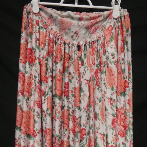 Very Long Pleated Floral Skirt | Stretchy Waistband | Slip-on | NWOT - Picture 1 of 8